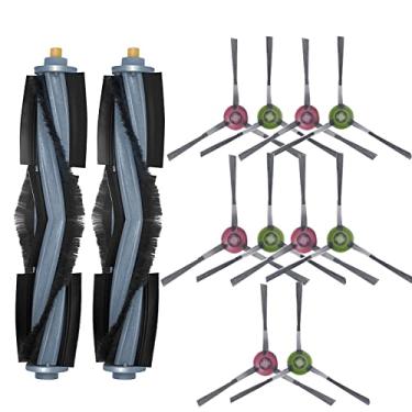 Imagem de Kits de acessórios de substituição compatíveis com aspirador de pó robô ECOVACS DEEBOT X1 Omni / X1 TURBO, 2 escovas principais 10 escovas laterais peças de reposição