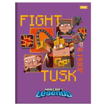 Imagem de Caderno Brochura 1/4 Minecraft 80 Folhas - Fight Tusk - Foroni