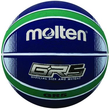 Imagem de Molten Bola de basquete de borracha premium, azul/verde, tamanho júnior 5