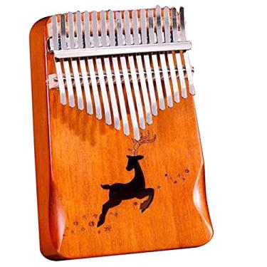 Imagem de Kalimba 17 Key Finger Piano, Marimbas Music Lover Principiante Piano, com Kit de Aprendizagem e Martelo de Afinação Pandeireta, Instrumento de Percussão de Mogno 18 cm X 13 cm benpaoxiaolu