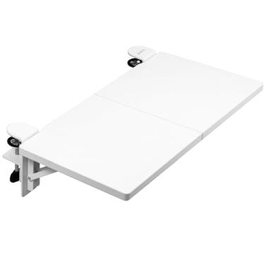 Imagem de VIVO Extensor de mesa dobrável de 61 x 30 cm, descanso de braço de suporte de pulso, bandeja de teclado de escritório, acessório de extensão de mesa lateral, branco, DESK-EXT24W