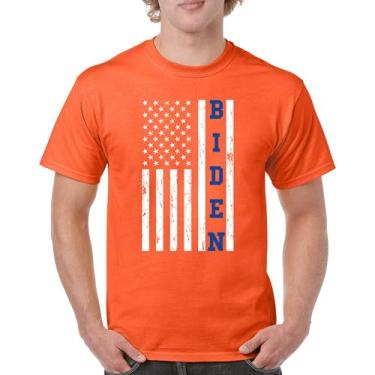 Imagem de Camiseta Joe Biden Bandeira Americana 2024 Pro Democratic Party President Democrats Blue States USA Political Men's Tee, Laranja, 5G