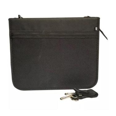 Imagem de Fichário 4 Argolas Tecido Com Zíper E Alça Preto Yes