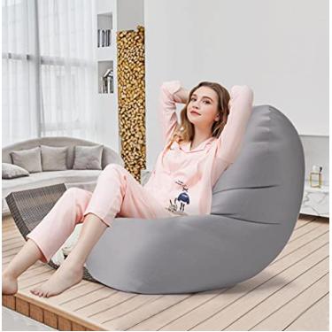 Imagem de QIROG Saco de feijão marrom preguiçoso sofá moderno para quarto - cinza 2_145 * 85 (não preenchido)