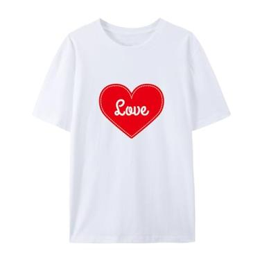 Imagem de Camiseta Love Graphic para amigos Love Funny Graphic para homens e mulheres para o amor, Branco, 5G