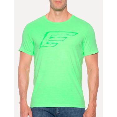 Imagem de Camiseta Ellus Masculina Cotton Fine Maxi Splash Logo Neon Verde-Masculino