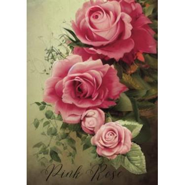 Imagem de Caderno forrado A4 vintage floral: rosa rosa