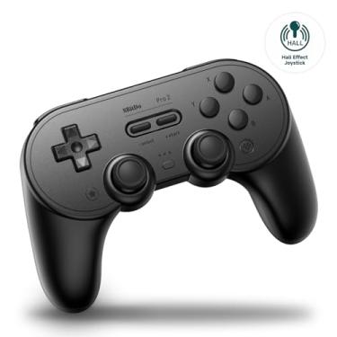 Imagem de 8Bitdo Pro 2 Bluetooth Controller for Switch, Hall Effect Joystick Update, Wireless Gaming Controller for Switch, PC, Android, and Steam Deck & Apple (Black Edition)