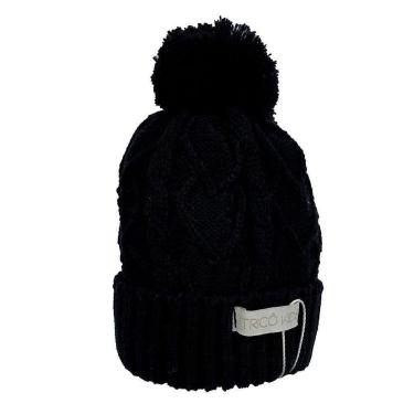 Imagem de Gorro de Tricô Para Meninas Com Pompom Preto-Feminino