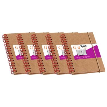 Imagem de Kit 5x Caderneta de Bolso 10x14cm 60 Folhas Pautadas Guarani TopGet