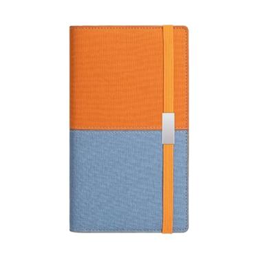 Imagem de Joucien Caderno de couro macio para estudantes universitários, caderno de reuniões de trabalho - A6 laranja a azul (100 folhas)