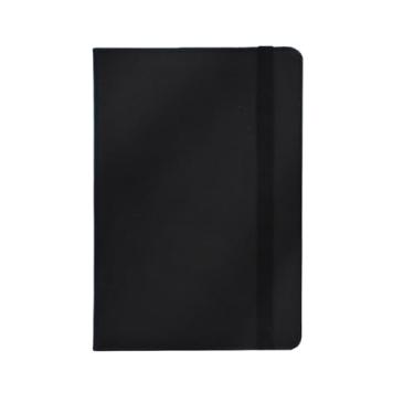 Imagem de Joucien Caderno minimalista criativo para escritório de negócios A5 alça Ledger-(100 folhas) padrão de pano - A5 preto