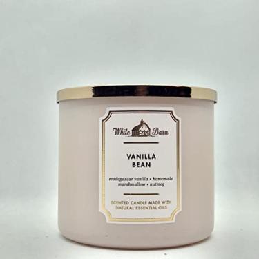 Imagem de Bath & Body Works, White Barn Vela de 3 pavios com óleos essenciais - 411 g - Novos aromas principais! (fava de baunilha)