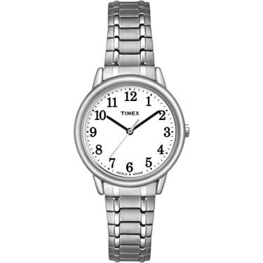 Imagem de Timex Relógio feminino Easy Reader, Prateado/prateado/branco/A/30 mm, 30mm, Relógio de leitura fácil