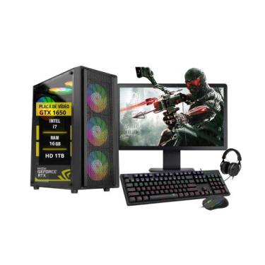 Imagem de Pc Gamer Completo Bravus i7 GTX 1650 16GB Hd 1TB SSD 120GB - AMORIM SH