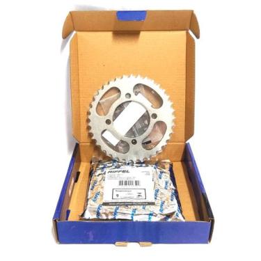 Imagem de Kit relação transmissão yamaha crypton 100 105 cripton 1997 a 2005 aço