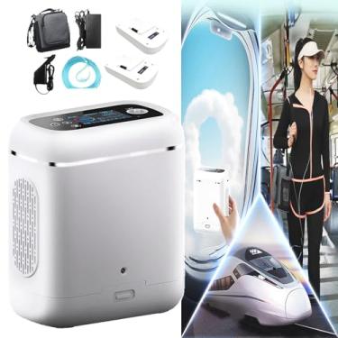 Imagem de CNAOHGHN Máquina de função portátil de 1-5 L, 0x2 concentrador de 95% ± 3，Mini Gerador, Concentrador PortáTil Com Bateria 2 * 5000mah,Ac/Dc 110v-220v para viagens, montanhismo