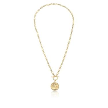 Imagem de Corrente Com Pingente Medalha Imagem Banhado a Ouro 50cm