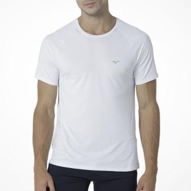 Imagem de Camiseta de Corrida Masculina Mizuno Pro Uv, Branco, P