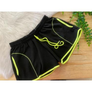 Imagem de Short Feminino Moletinho com Bolso Neon florescente Academia Confortáv