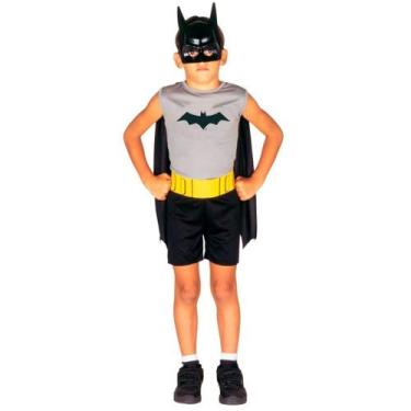 Imagem de Fantasia do Batman Infantil Regata Com Máscara - Sulamericana, G 9 - 1