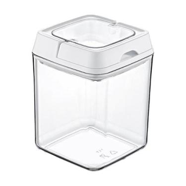 Imagem de Pote De Acrílico Hermético Quadrado Com Tampa 1 Litro Branco - Weck