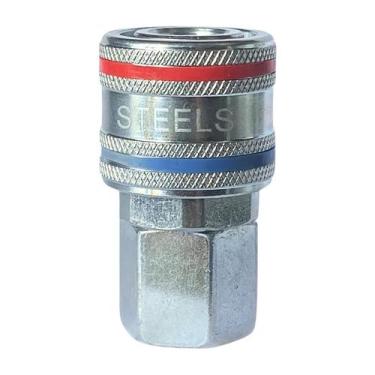 Imagem de Engate Rápido Para Ar Comprimido Rosca 1/4 Npt Fêmea - Steels