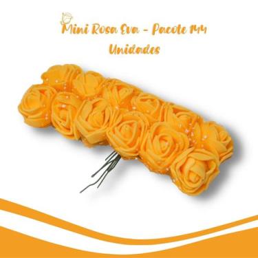 Imagem de Flor De Eva Amarelo Gema - MIni Rosa - Pacote Com 144 Unidades - Nybc