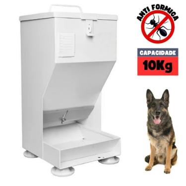 Imagem de Comedouro Automático de Aço Cães Gato Coelho 10kg Fercar