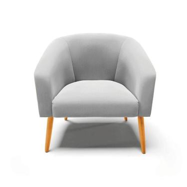 Imagem de Cadeira Sala De Jantar Pé Palito Castanho Stella Suede Cor Cinza