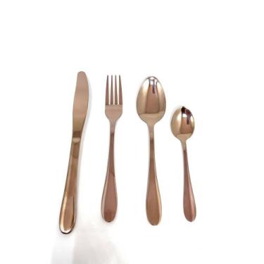 Imagem de Talher 16pc rose gold tradicional - PIATTINO