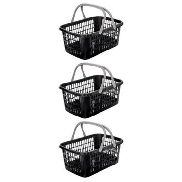 Imagem de Kit Com 3 Cestos Organizadores Decorativo Cestinha Supermercado 9 Litr
