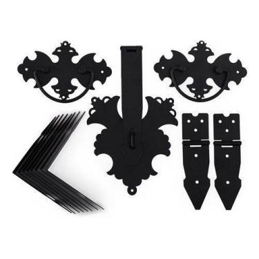 Imagem de Kit Para Baú 14 Pcs + 10 Dobradiça + 5 Puxador Mexicano - Telis Ferrag