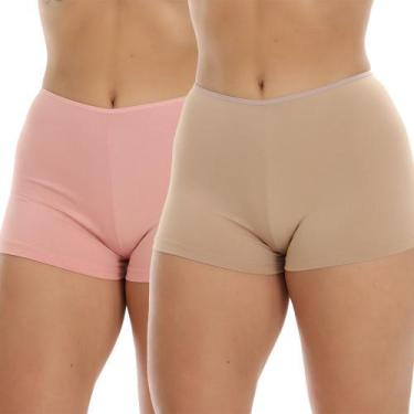 Imagem de Kit 2 Short Íntimo Rosa Bege Fristyle Shortinho Segunda Pele Feminino 