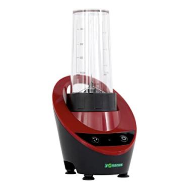 Imagem de Yonanas Liquidificador pessoal com tampa para sacudir, vitaminas, bebidas misturadas, molhos, livre de BPA, 300 Watts, vermelho