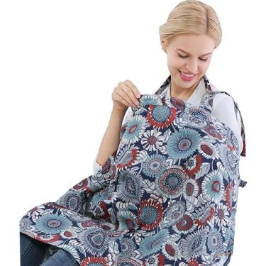 Imagem de Insular Capa de amamentação para amamentação, capa de alimentação infantil respirável algodão privacidade avental de amamentação, girassol