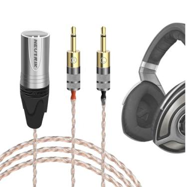 Imagem de Geekria Cabo de áudio Apollo 4N OCC + monocristal prata atualizado compatível com Sennheiser HD700, cabo de substituição duplo de 3,5 mm para fones de ouvido XLR para audiófilos de alta resolução (1,3 m)