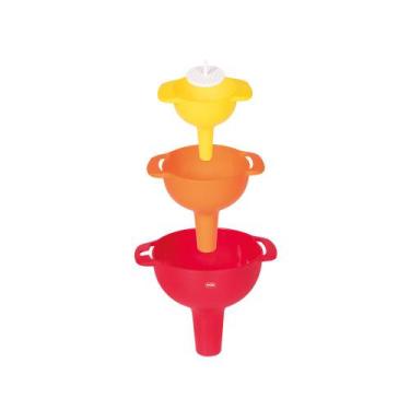 Imagem de Conjunto 3 Funis Com Coador Colors 8721 Mor