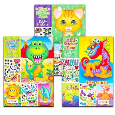 Imagem de Make a Face Sticker Books for Kids - Bundle with 3 Sticker Face Books with 450+ Stickers Featuring Dinosaurs, Silly Pets, and Monsters
