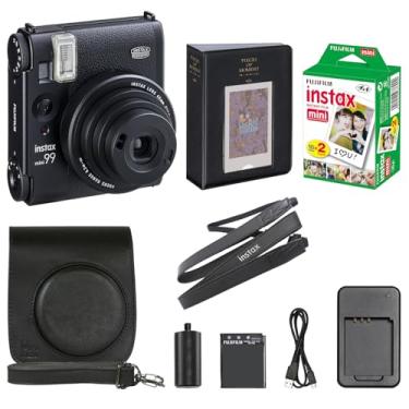 Imagem de Fujifilm Câmera instantânea Instax Mini 99 com estojo de transporte + filme Fuji Instax Pacote econômico (20 folhas) Pacote de acessórios (preto)