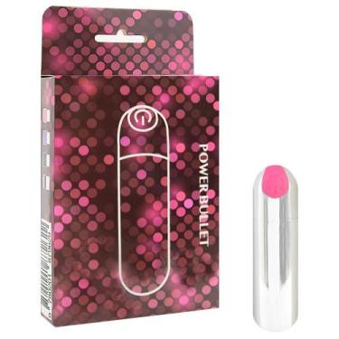 Imagem de Power Bullet Recarregável Com 10 Vibrações Vipmix, CROMADA