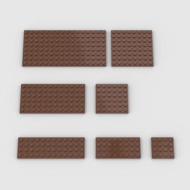 Imagem de Classic Building Plate Assortment Pack, 50pcs Brown Bulk plates with 7 Size Building Plate Base Plate, Compatible with Lego Parts and Pieces, Building Bricks, for Most Brands(Color:Brown)