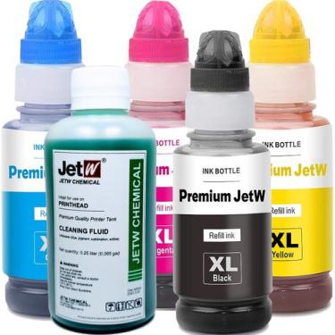 Imagem de Kit 4 cores Tinta sublimática Digital 4x 100ml + Perfil Icc + Cleaner 