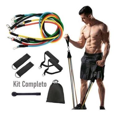 Imagem de Kit Elástico Extensor Exercícios Completo Funcional Em Casa - Abelhuda