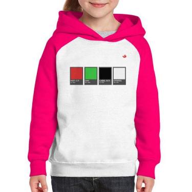 Imagem de Moletom Infantil Music Color Guide - Foca na Moda, Branco, Rosa, 14