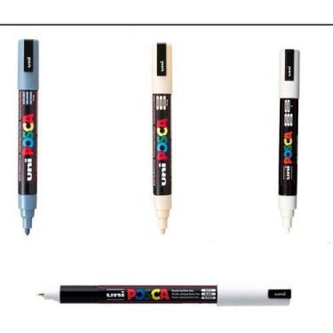 Imagem de Kit 4 Posca PC-5M e 1MR - Uni-Ball