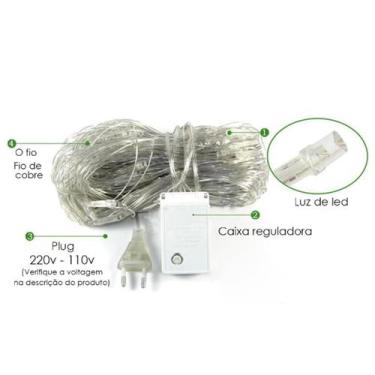 Imagem de Pisca Pisca Vermelho 220v Led 100 Lâmpadas 8 funções 9 Metros - RT