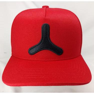 Imagem de Bone alcool vermelho logo preta modelo raso