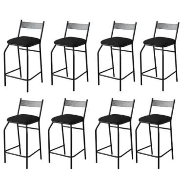 Imagem de Kit 8 Banquetas Gourmet para bancada ou cozinha Ibiza-Assento sintétic