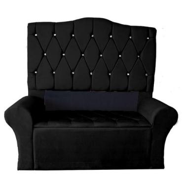 Imagem de Recamier Baú Luxo + Cabeceira Para Cama Box Casal Queen 158 Cm - Suede